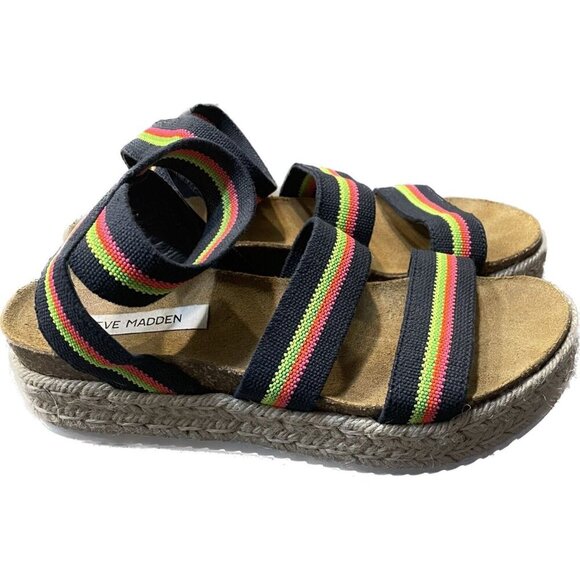 Steve Madden Shoes - Steve‎ Madden Kimmie Platform Espadrille Sandals Bright Multi Size 9